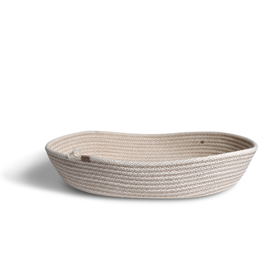 Brklyn Home Handmade Rope Bread Basket, White/Taupe