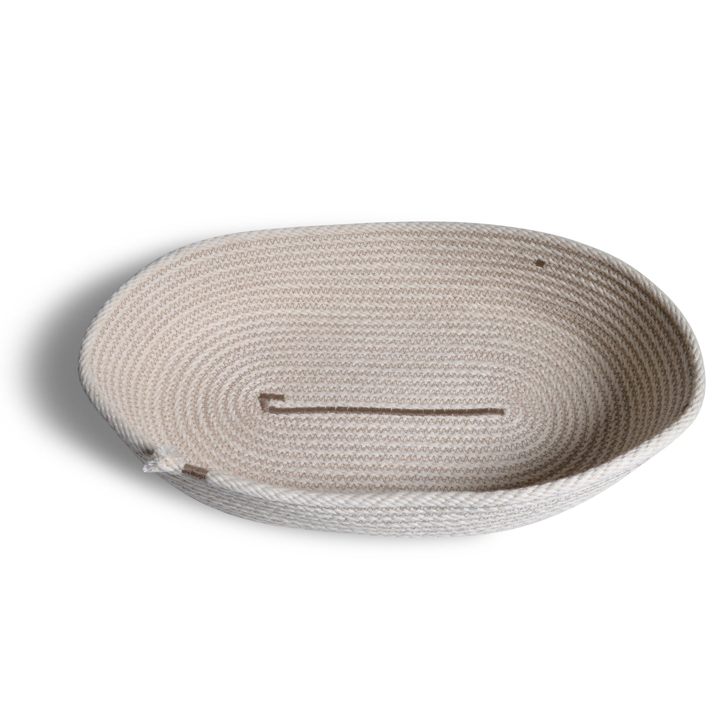 Brklyn Home Handmade Rope Bread Basket, White/Taupe