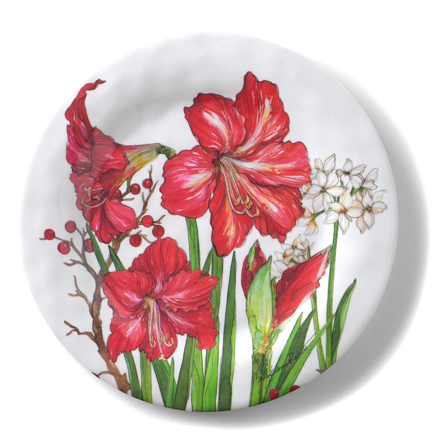 Bamboo Table Amaryllis 8.5-inch Salad/Dessert Plate, Set of 4