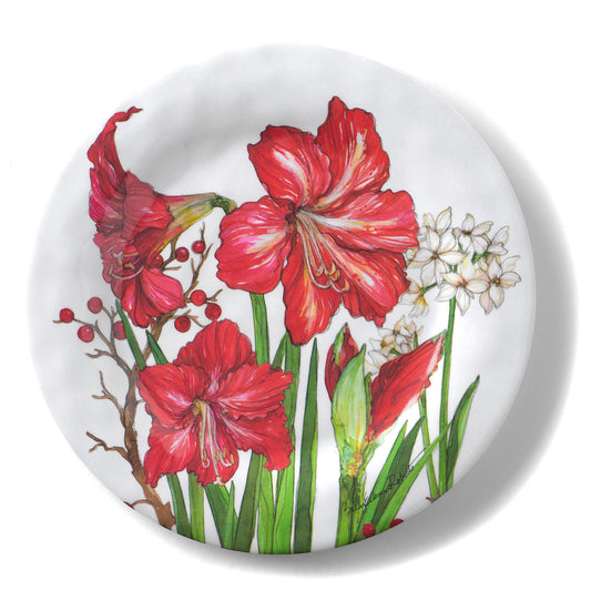 Bamboo Table Amaryllis 8.5-inch Salad/Dessert Plate, Set of 4