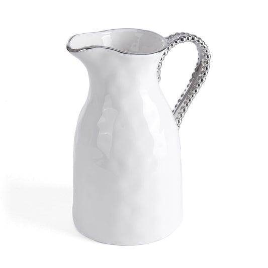 Pampa Bay Salerno 44-oz. Porcelain Pitcher with Titanium Accents, White/Silver