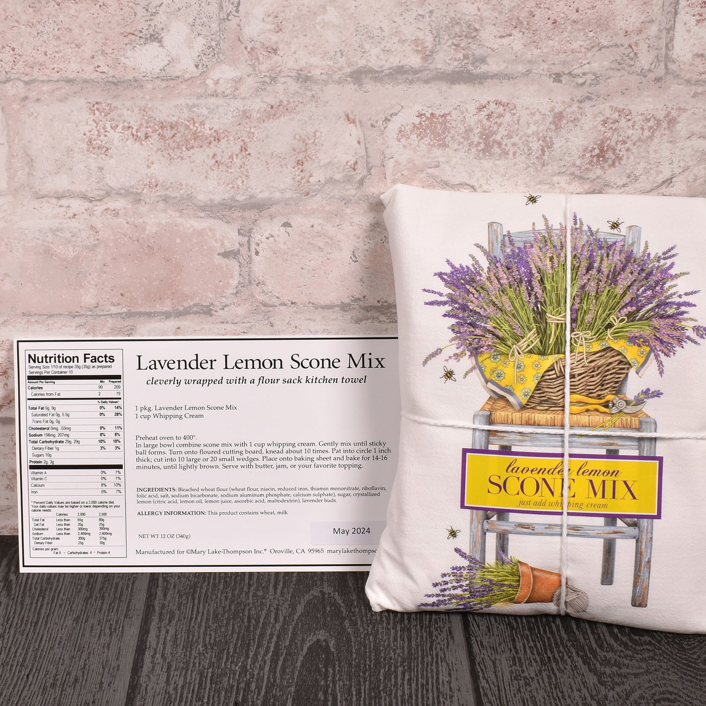 Mary Lake-Thompson Lavender Chair Towel and Lavender Lemon Scone Mix Gift Set