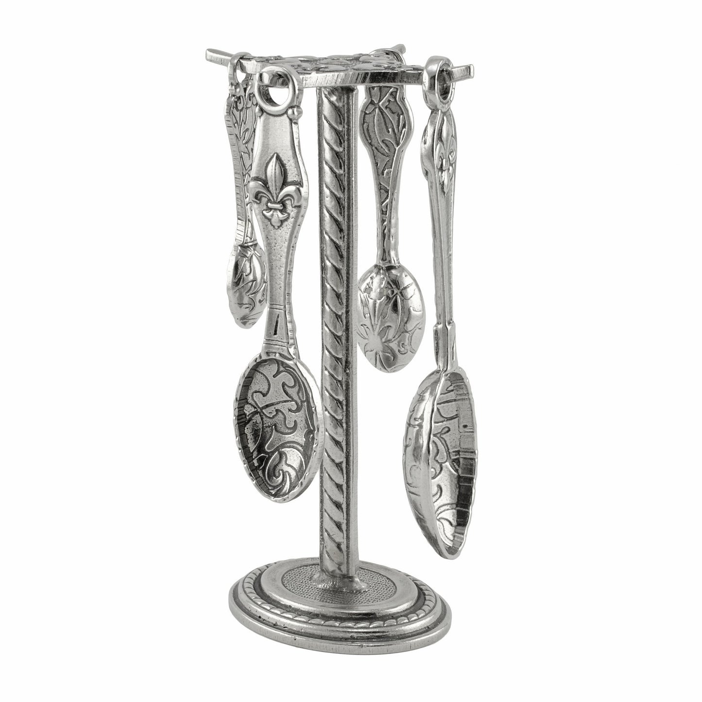 Crosby and Taylor Fleur de Lys Pewter Measuring Spoons with Display Post - The Barrington Garage