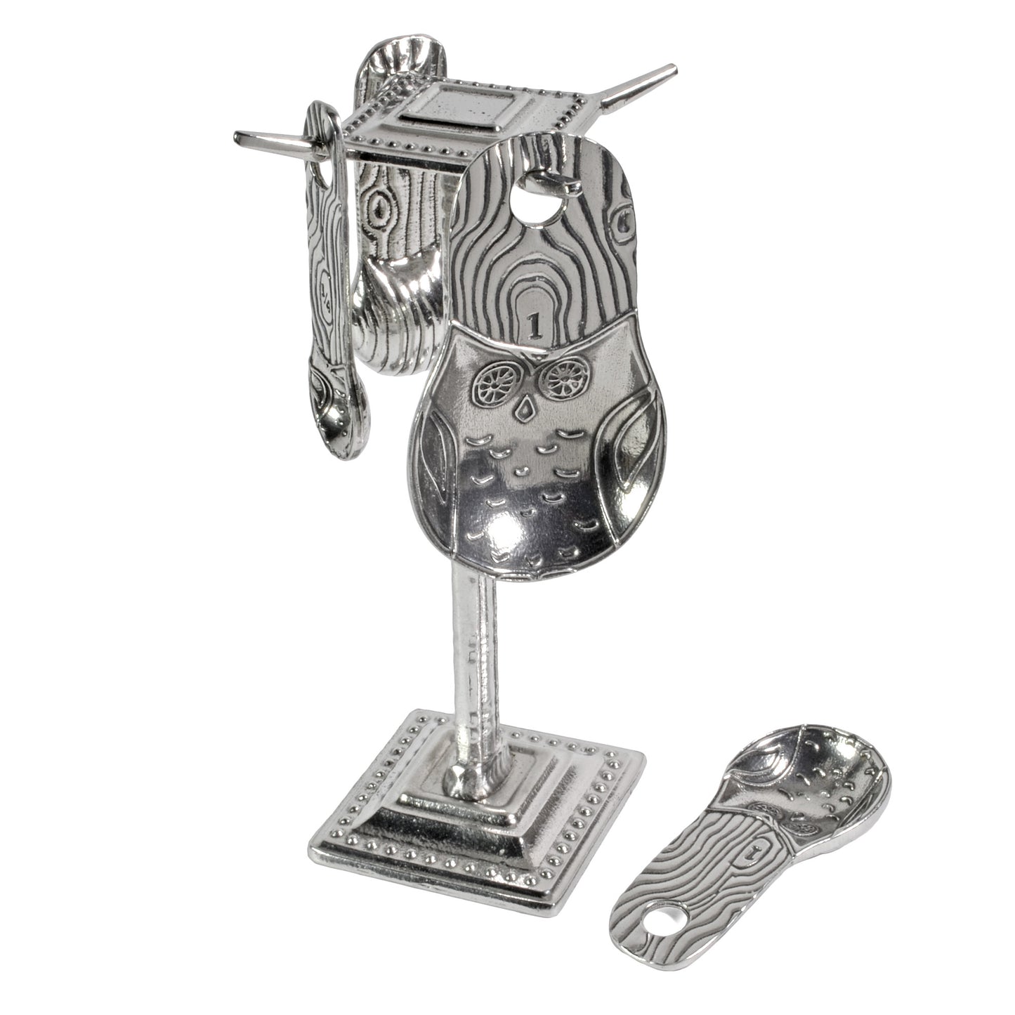 Crosby and Taylor Owl Pewter Measuring Spoons with Display Post - The Barrington Garage