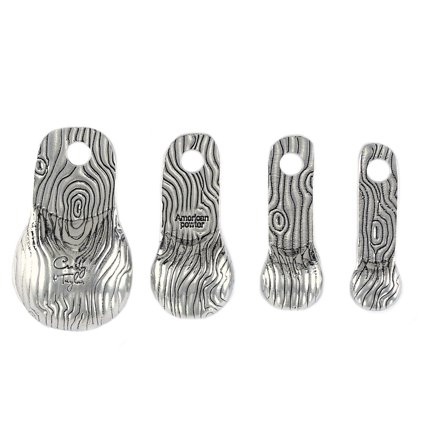 Crosby and Taylor Owl Pewter Measuring Spoons with Display Post - The Barrington Garage