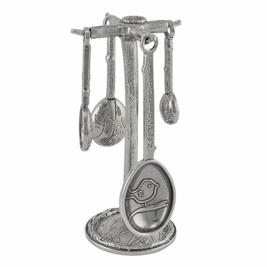 Crosby and Taylor Bird Pewter Measuring Spoons with Display Post - The Barrington Garage