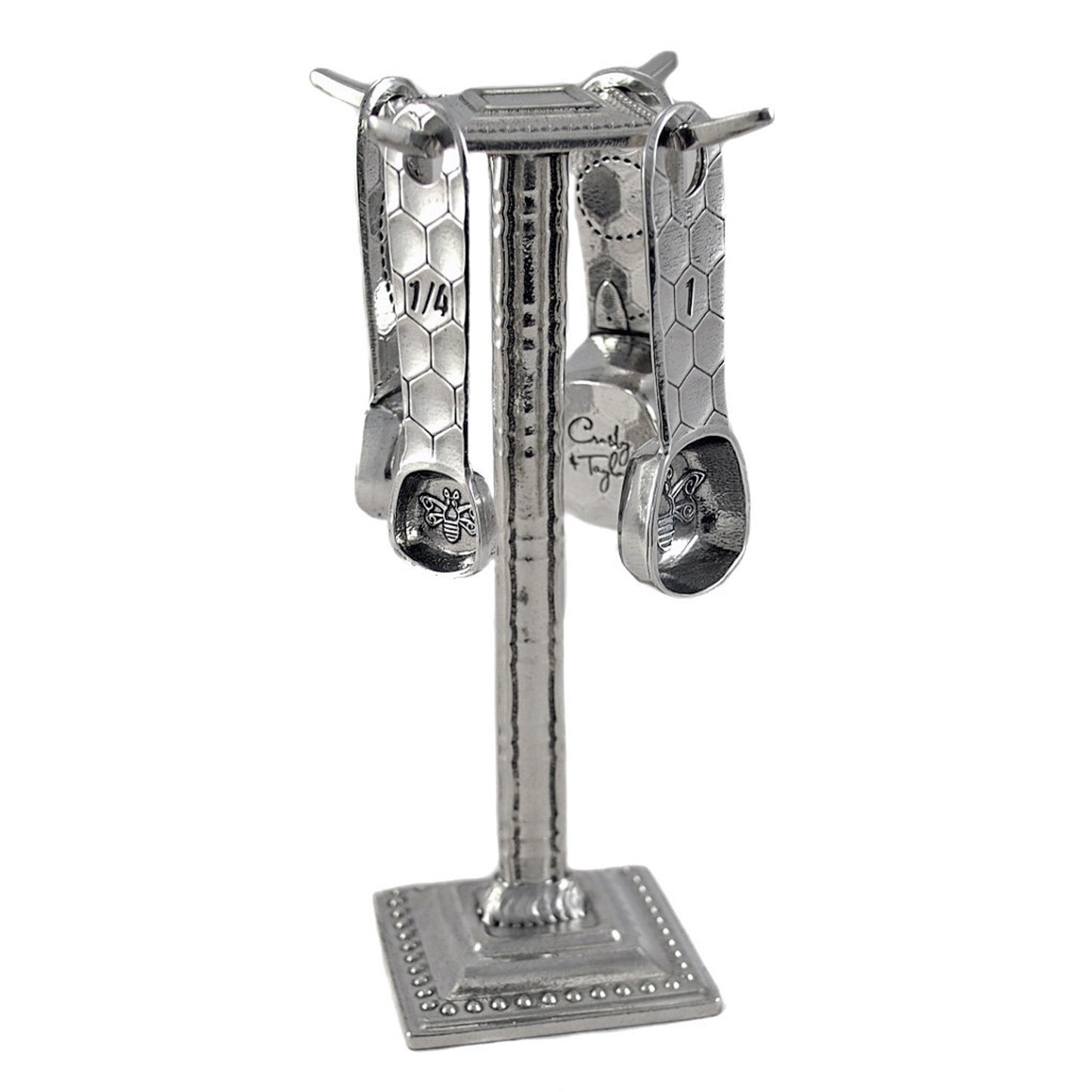 Crosby and Taylor Honey Bee Pewter Measuring Spoons with Display Post - The Barrington Garage