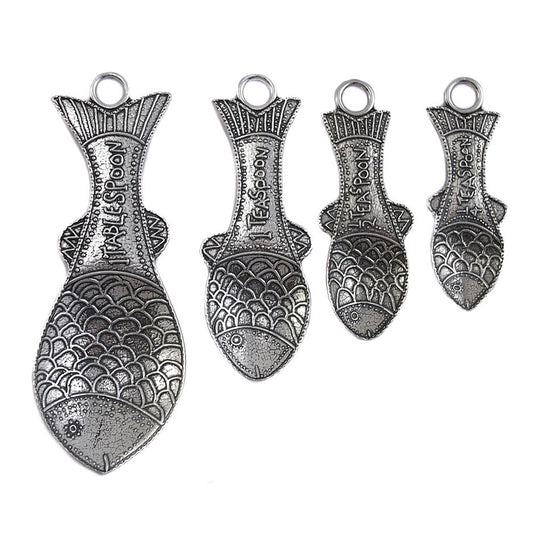 Crosby and Taylor Fish Pewter Measuring Cups and Spoons Super Post Set - The Barrington Garage