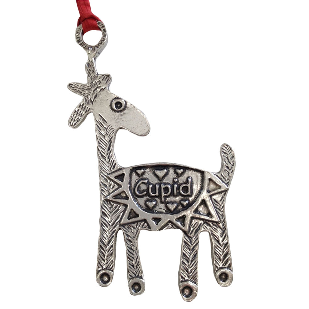 Crosby and Taylor Reindeer Handmade Pewter Ornament