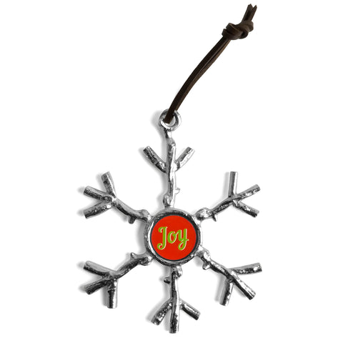 Crosby & Taylor Pewter Joy Twig Snowflake Ornament