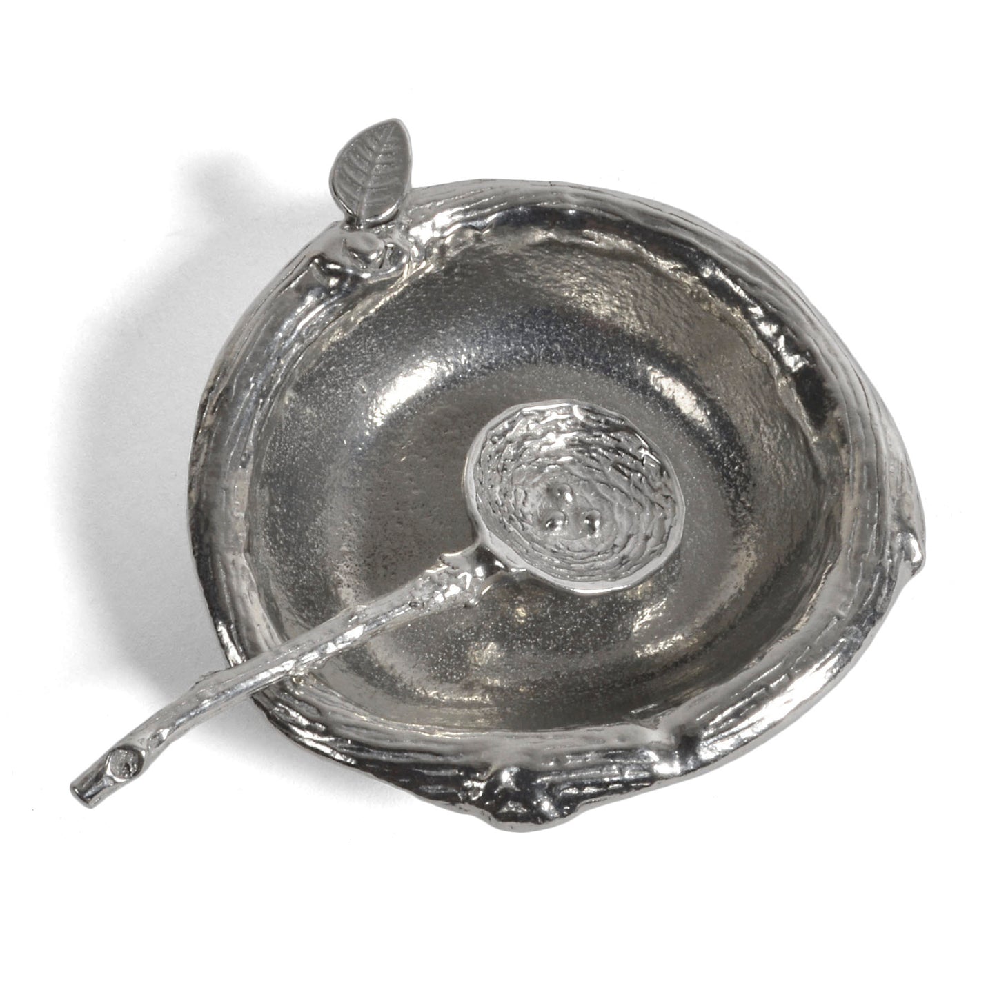 Crosby & Taylor Pewter 2.5-inch Salt Dish with Bird's Nest Spoon