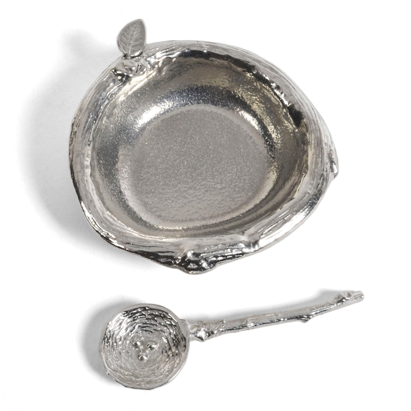 Crosby & Taylor Pewter 2.5-inch Salt Dish with Bird's Nest Spoon