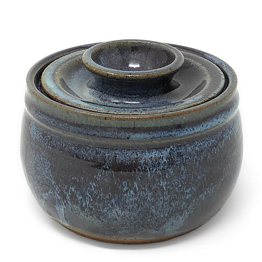 Clay Path Studio Handmade Pottery Sugar Bowl, Eggplant