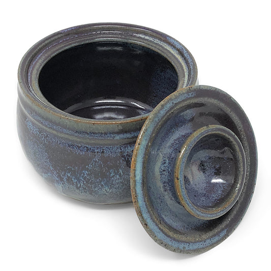 Clay Path Studio Handmade Pottery Sugar Bowl, Eggplant