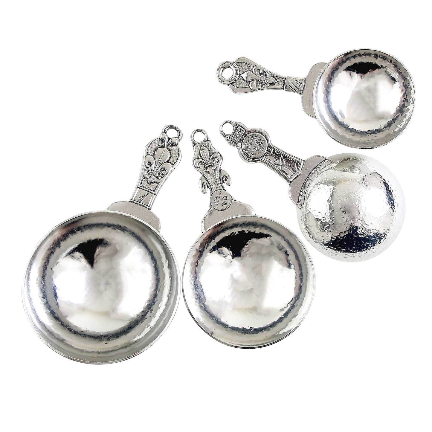 Crosby & Taylor Fleur de Lys Pewter Measuring Cup Set