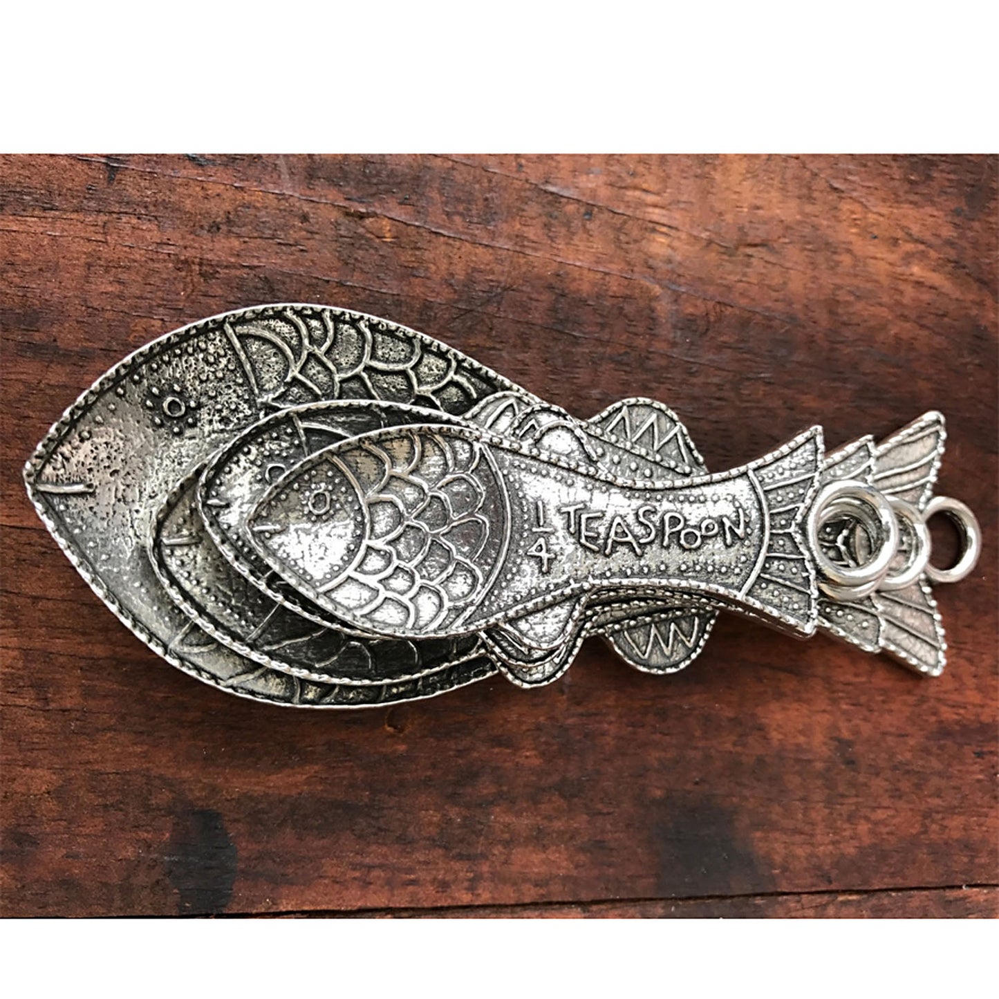 Crosby & Taylor Fish Pewter Measuring Spoons, MS1, Stacked