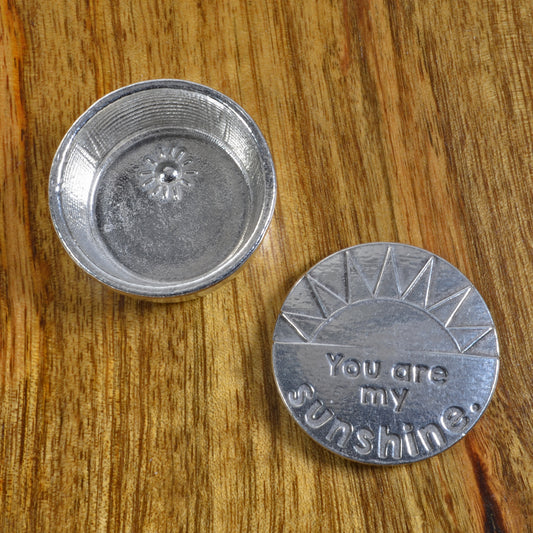 Crosby & Taylor You Are My Sunshine 1-1/4" Tiny Pewter Sentiment Box