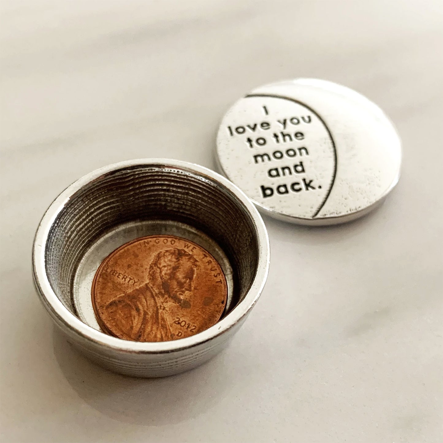 Crosby & Taylor I Love You to the Moon and Back Tiny Pewter Sentiment Box