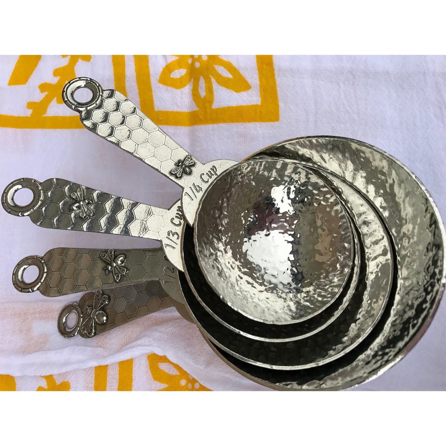 Crosby and Taylor Honeybee Pewter Measuring Cups and Spoons Super Post Set