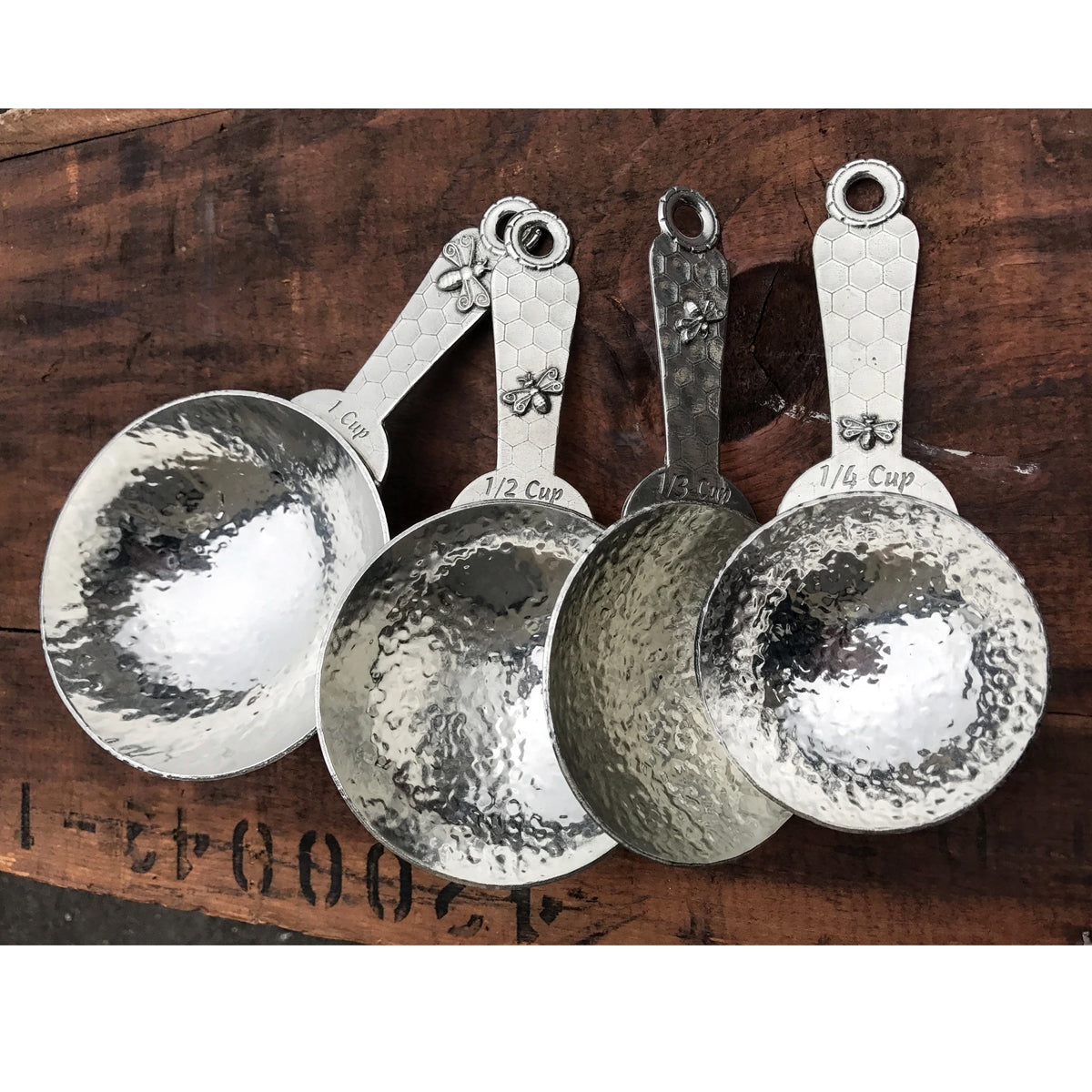 Crosby & Taylor Honeybee 4-piece Pewter Measuring Cup Set