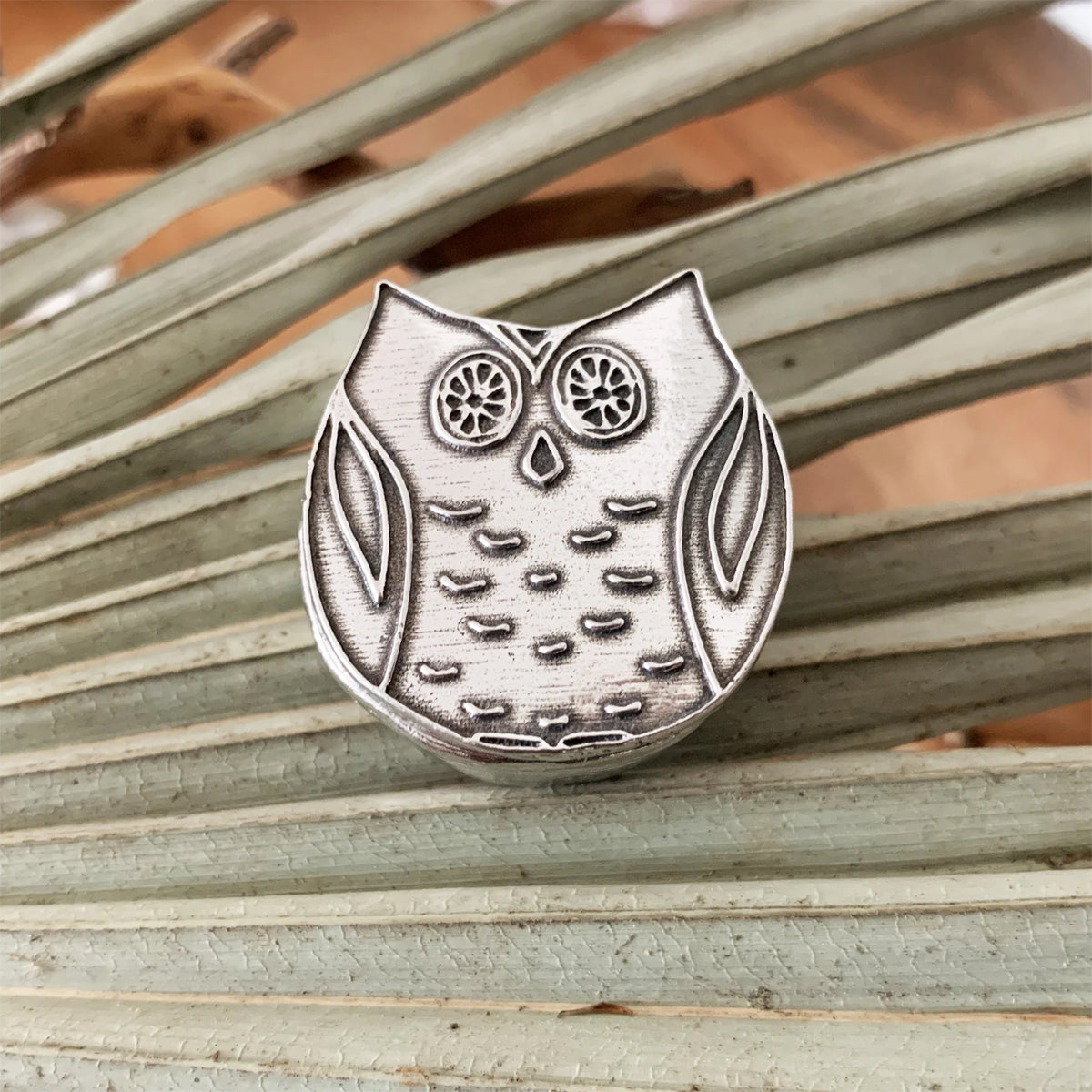 Crosby & Taylor Owl 1-1/4" Tiny Pewter Sentiment Box