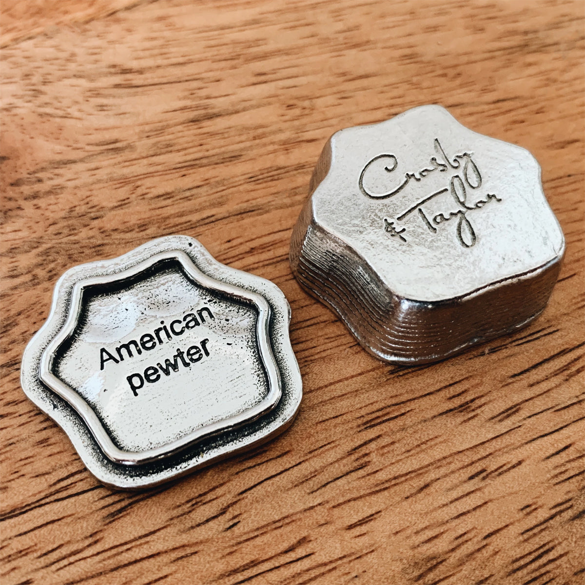Crosby & Taylor Puppy Paw with Bone 1" Tiny Pewter Sentiment Box
