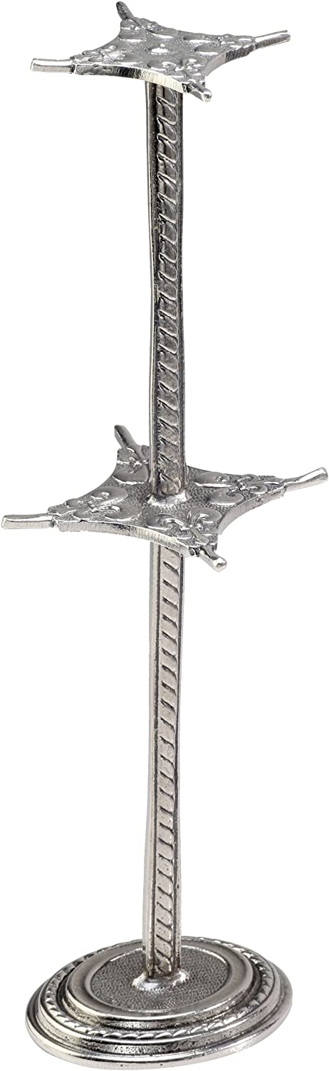 Crosby & Taylor Fleur de Lys Artisan Pewter Tiered Display Stand Post for Measuring Cups and Spoons
