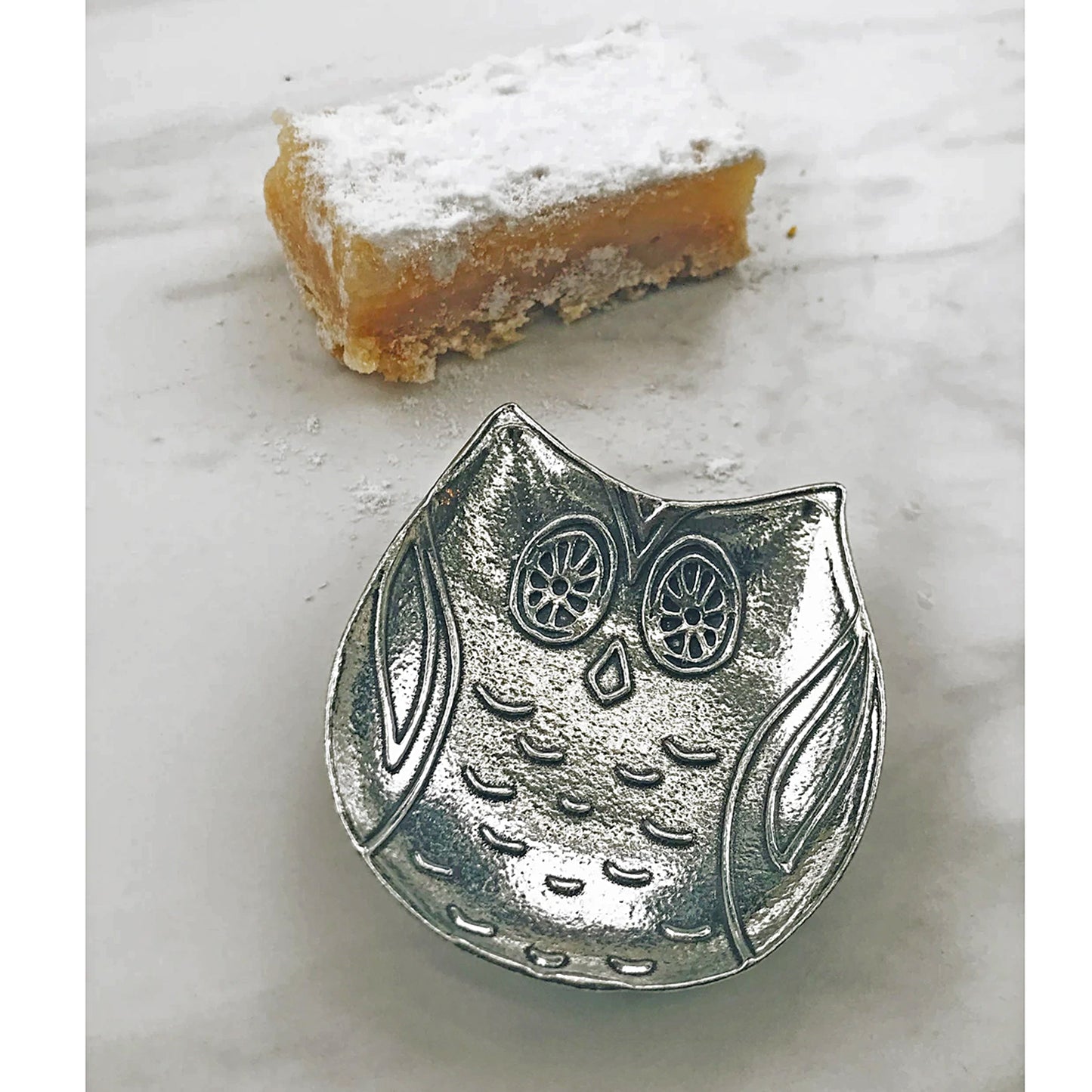 Crosby & Taylor Owl Pewter Teabag Holder Trinket Dish