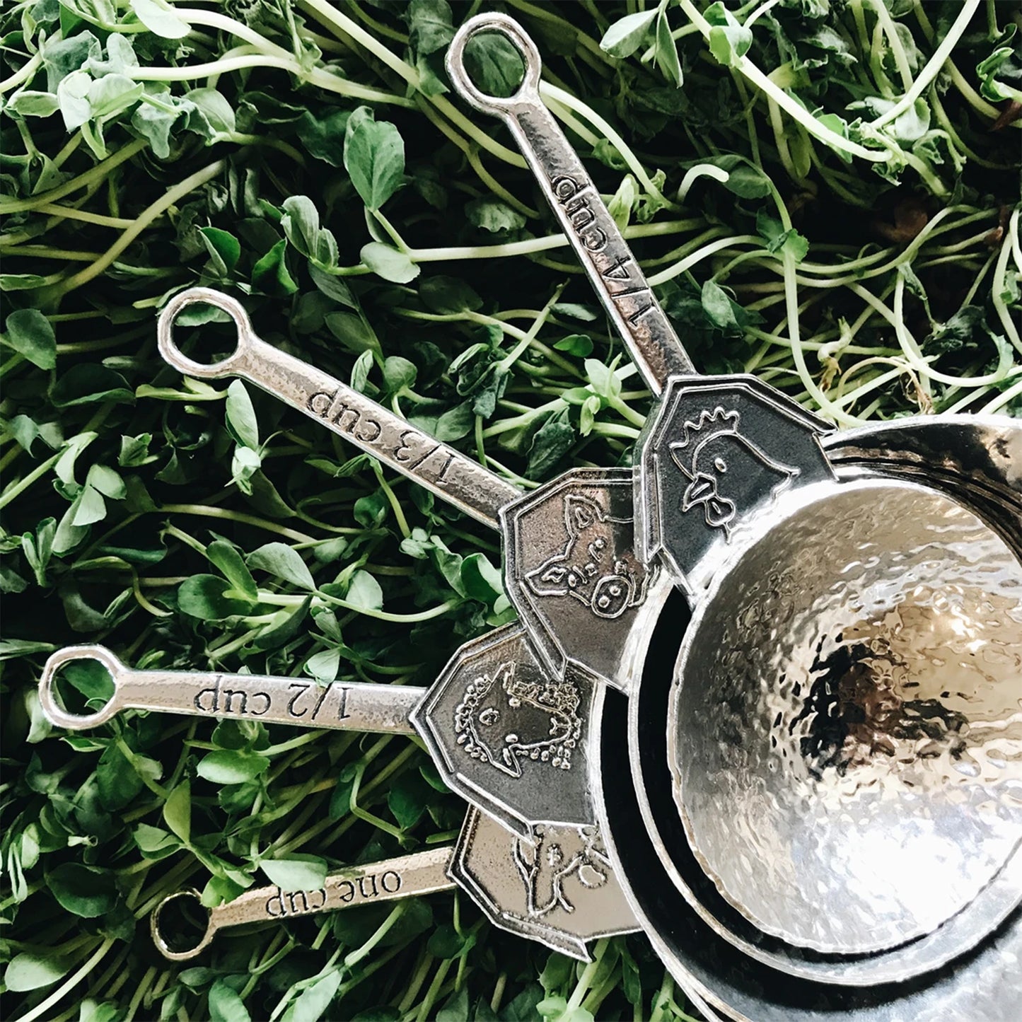 Crosby & Taylor Farm to Table 4-piece Pewter Measuring Cup Set