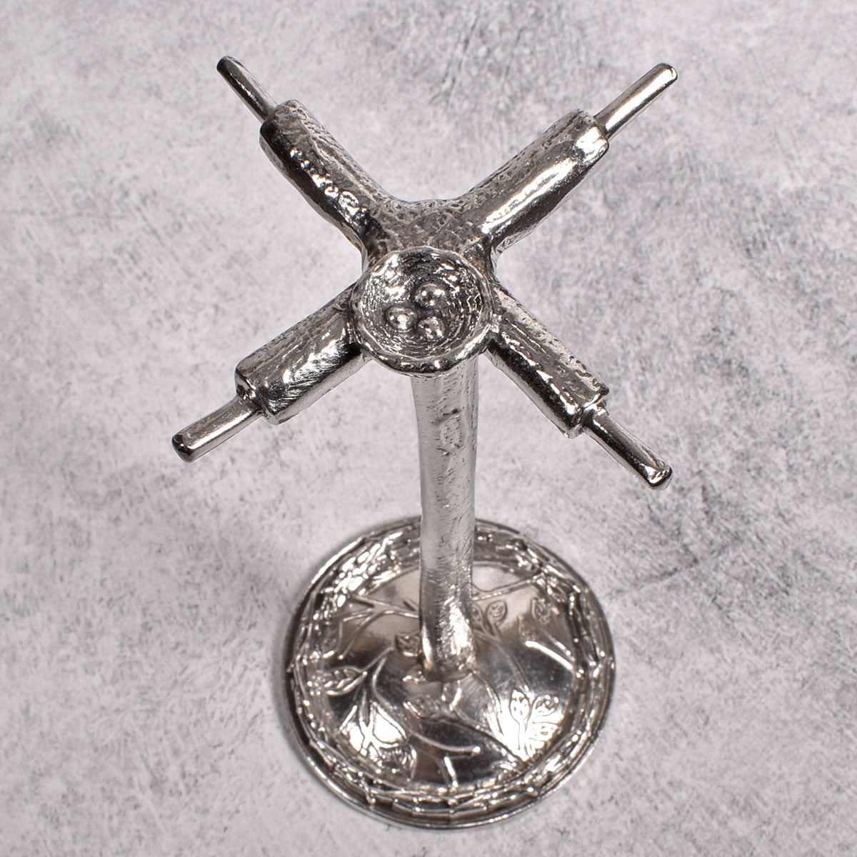 Crosby & Taylor Twig Pewter Measuring Spoon Set with Display Post, Lead-Free, Handmade in the USA