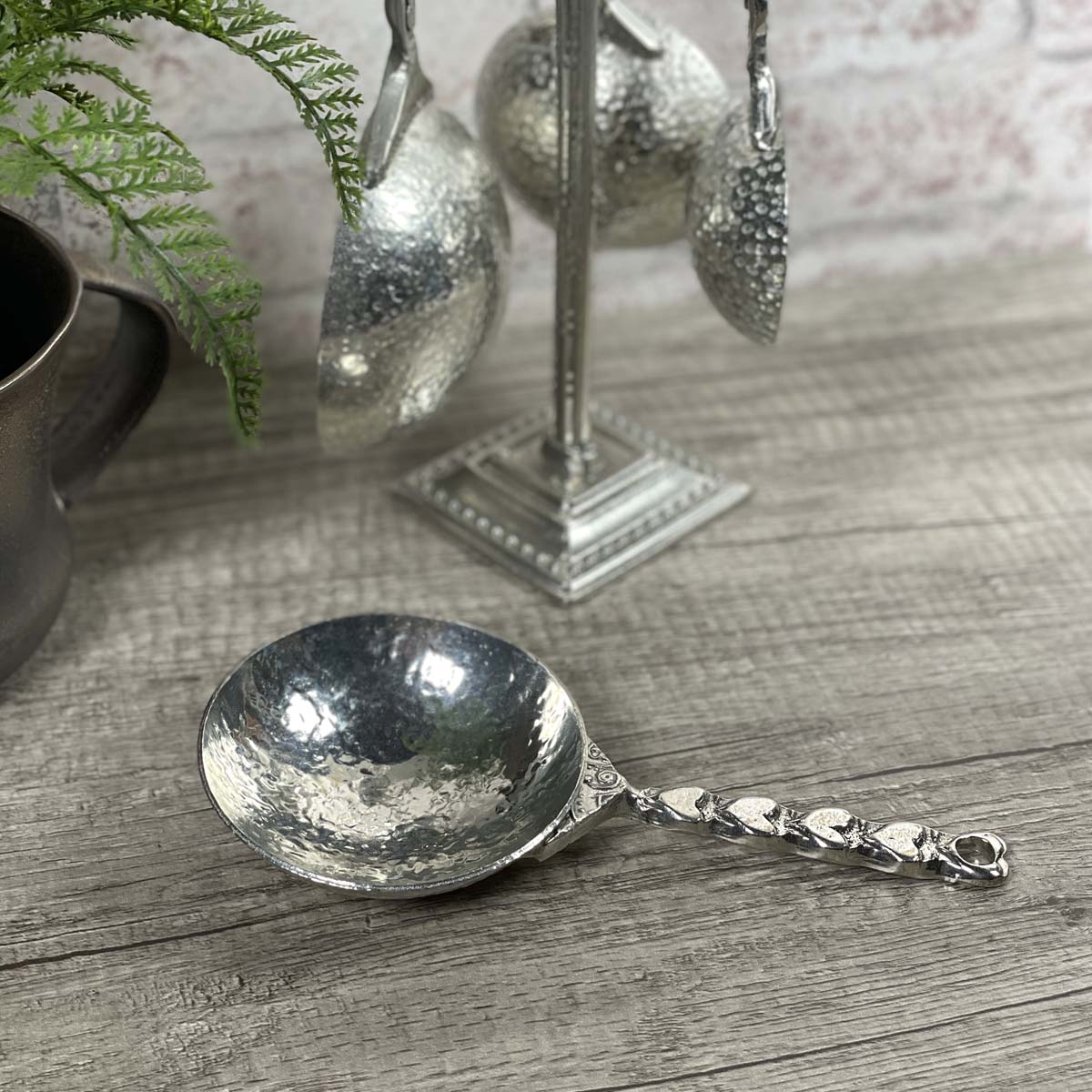 Crosby & Taylor Heart Artisan Pewter Measuring Cups and Spoons with Display Post, 9-piece Set, Handmade in the USA