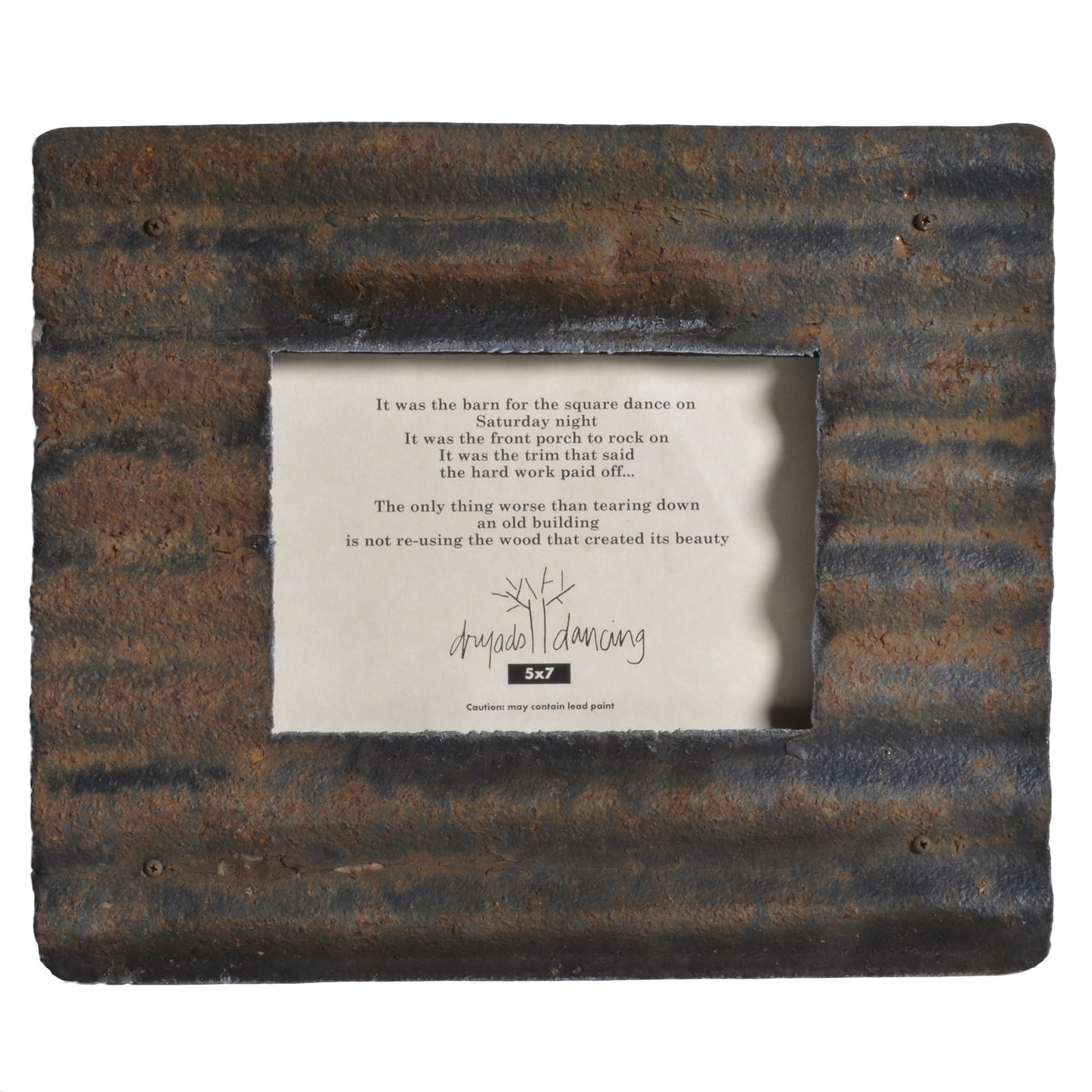 Dryads Dancing Reclaimed Corrugated Roof Tin Frame - The Barrington Garage