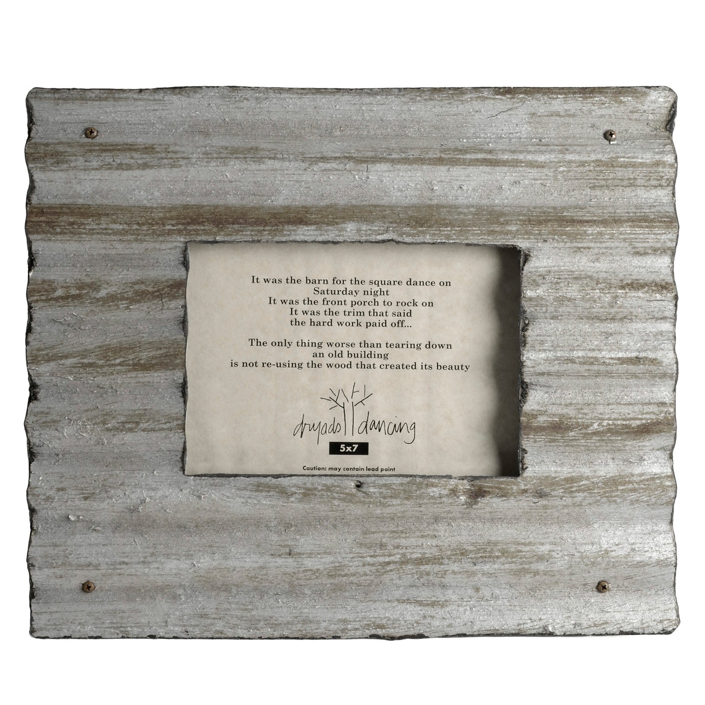 Dryads Dancing Reclaimed Corrugated Roof Tin Photo Frame