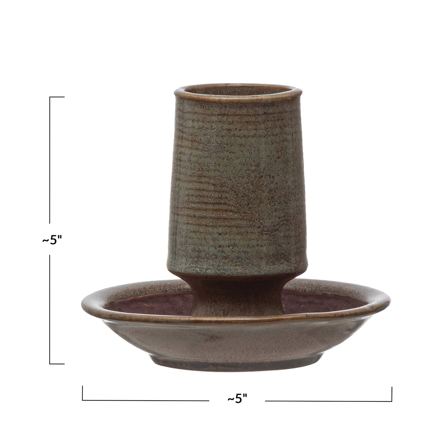 Creative Co-Op Stoneware Match Holder with Striker Plate, Gray