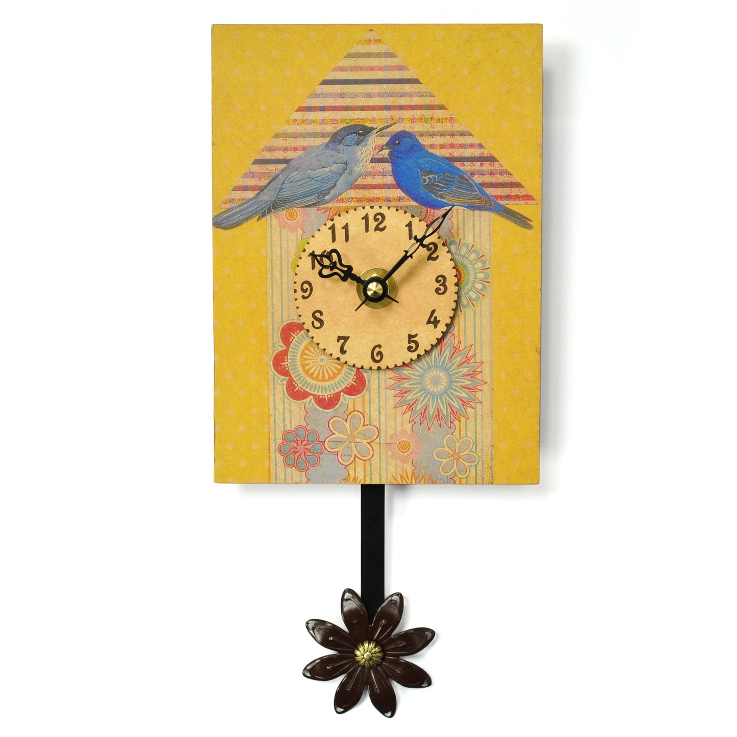 Duane Scherer Blue Birds Sweet Petite Wall Clock