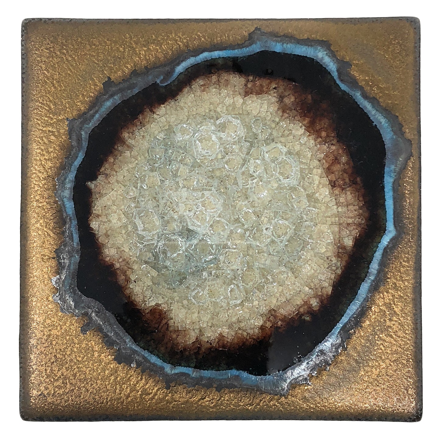 Dock 6 Pottery Crackled Glass Geode Coaster, Set of 4