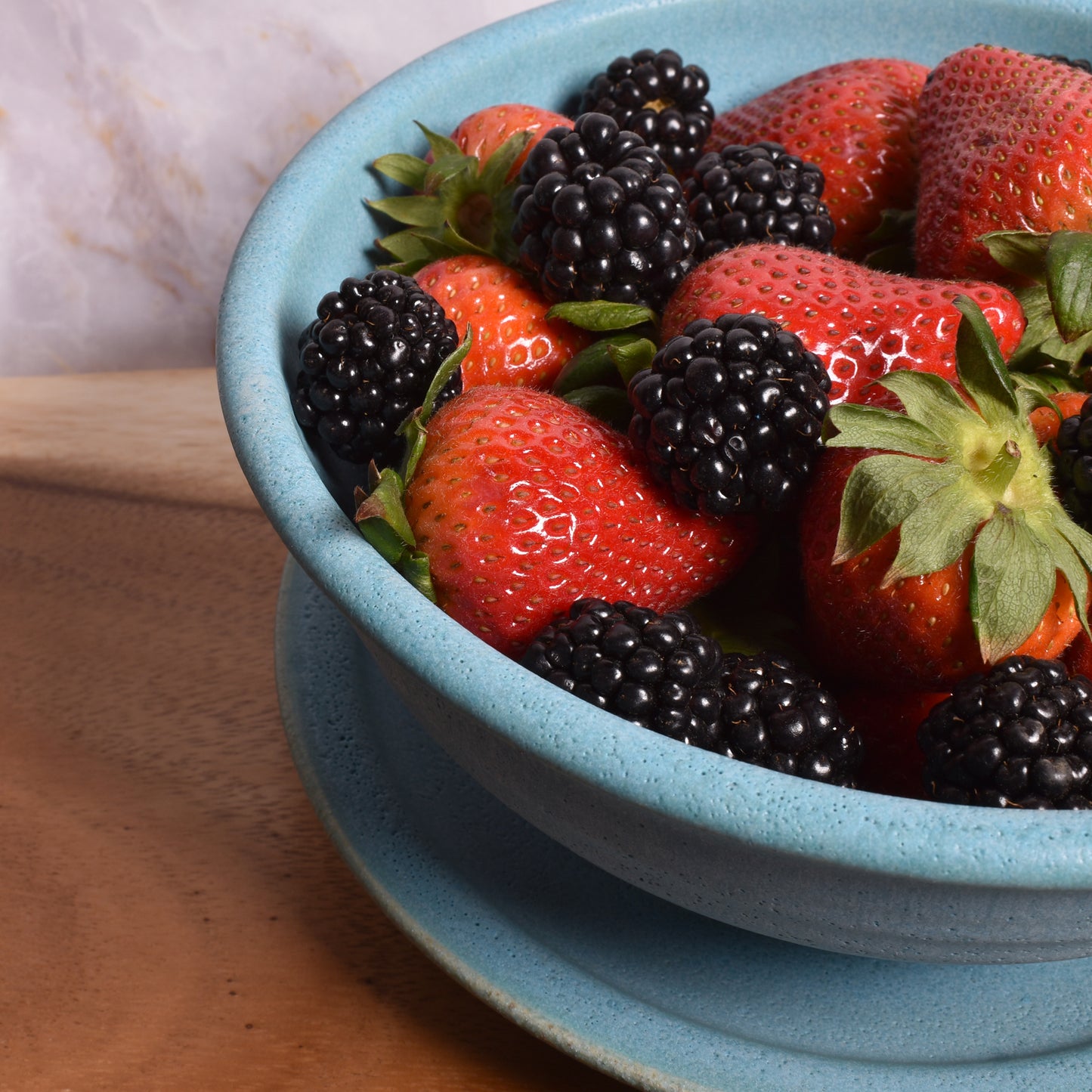 Dock 6 Pottery Handmade Berry Bowl/Colander with Plate