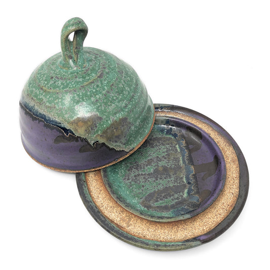 Dock 6 Pottery Butter or Cheese Dish with Dome Lid