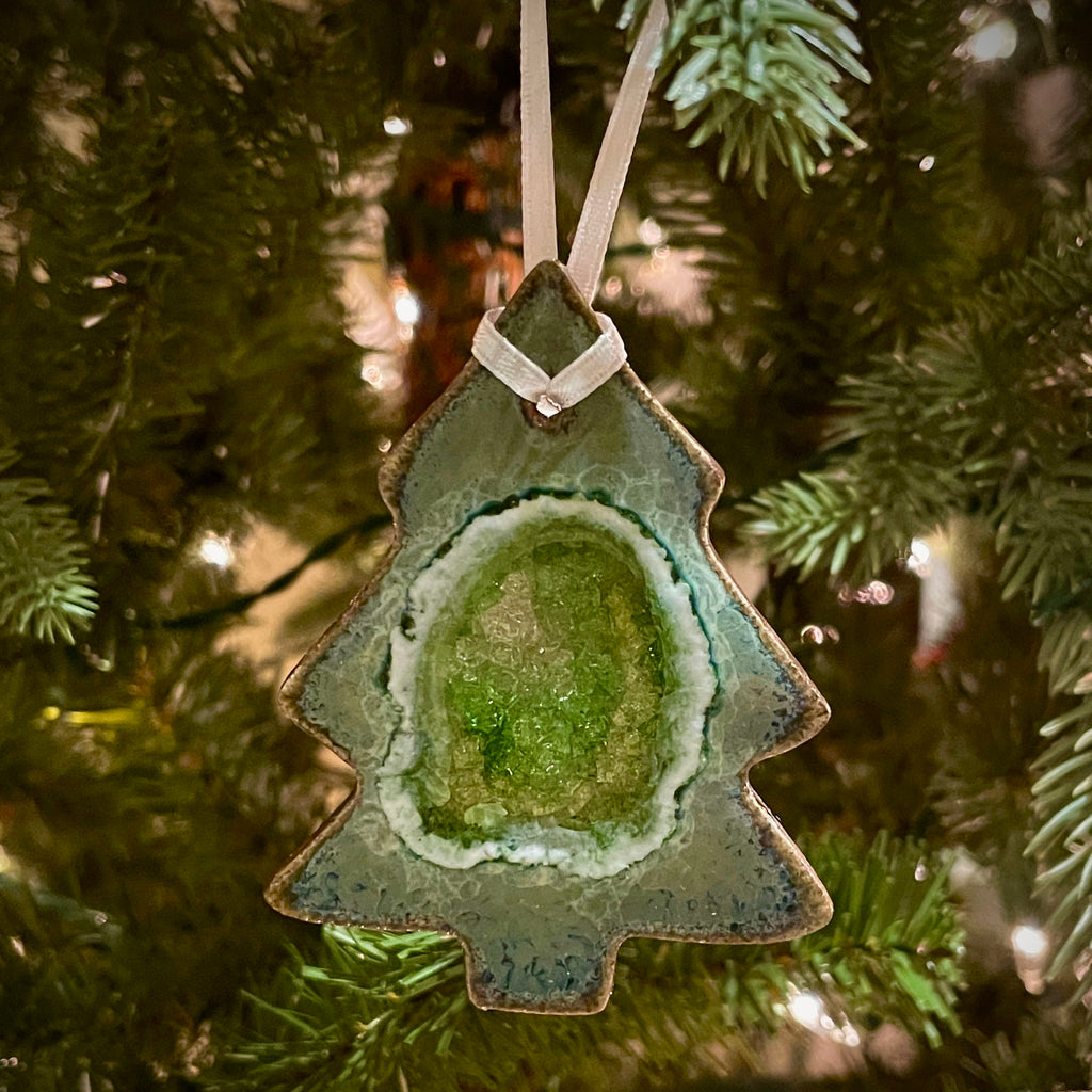 Shoreline Neighbors Farm Glass Christmas Tree Ornaments, Set of 6