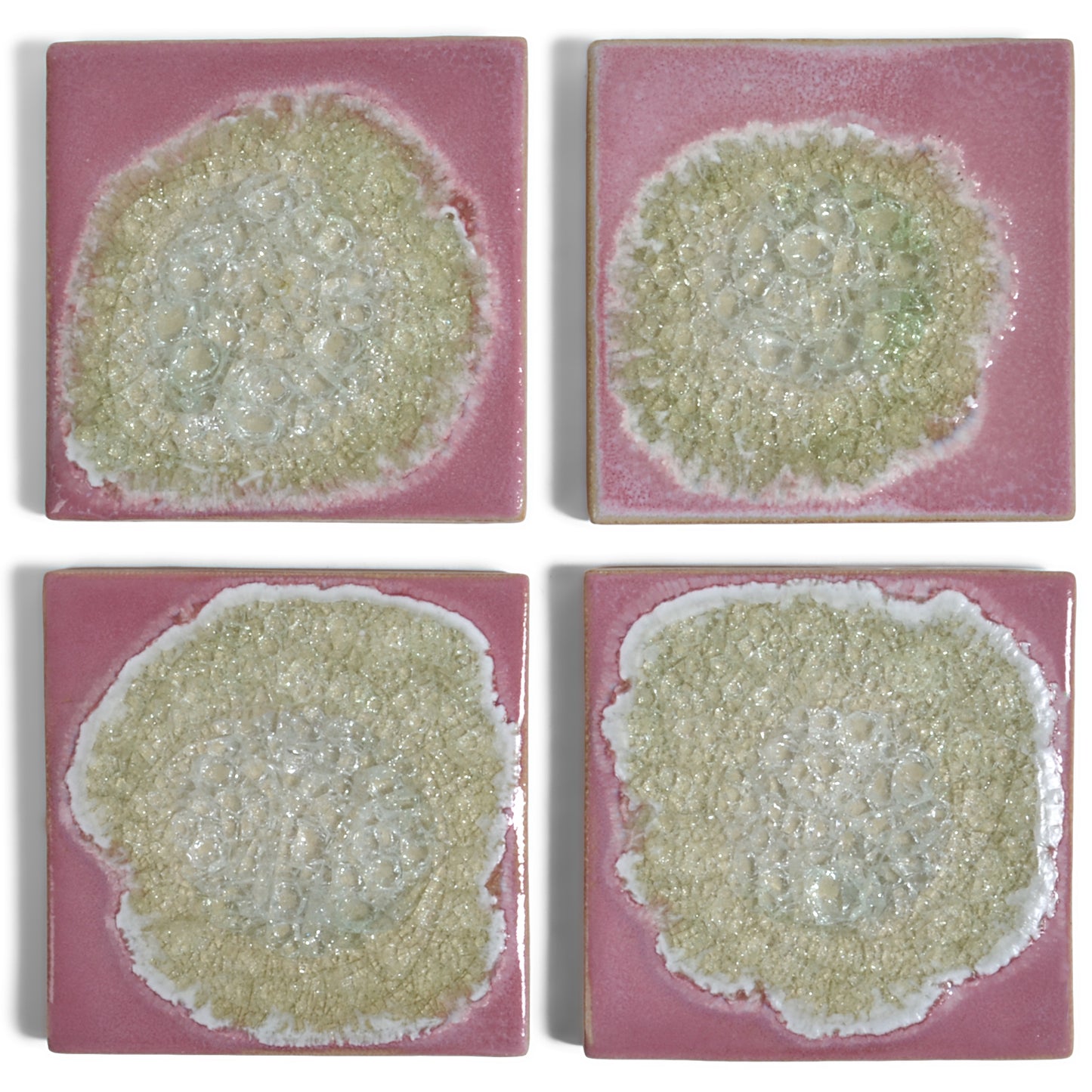 Dock 6 Pottery Crackled Glass Geode Coaster, Set of 4