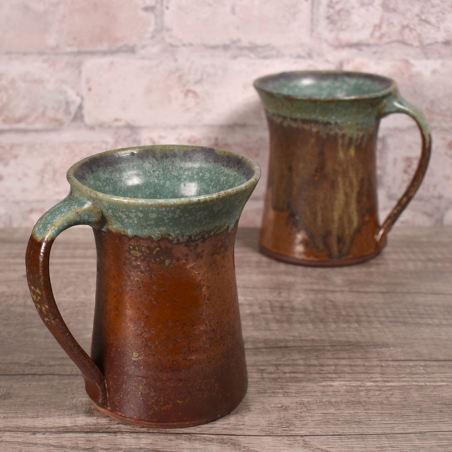 Dock 6 Pottery Mug, Handmade in the USA, Each One Unique, Green/Copper
