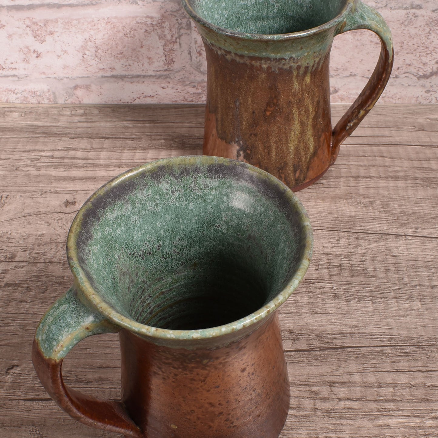Dock 6 Pottery Mug, Handmade in the USA, Each One Unique, Green/Copper