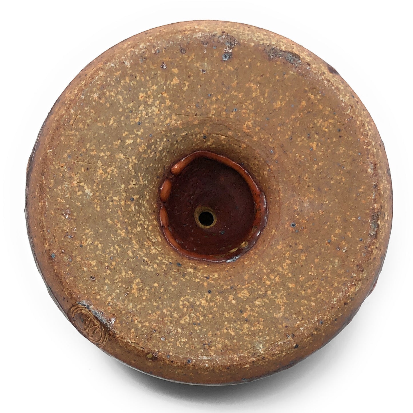 Dock 6 Pottery Salterra Salt Shaker with Fused Glass, Copper