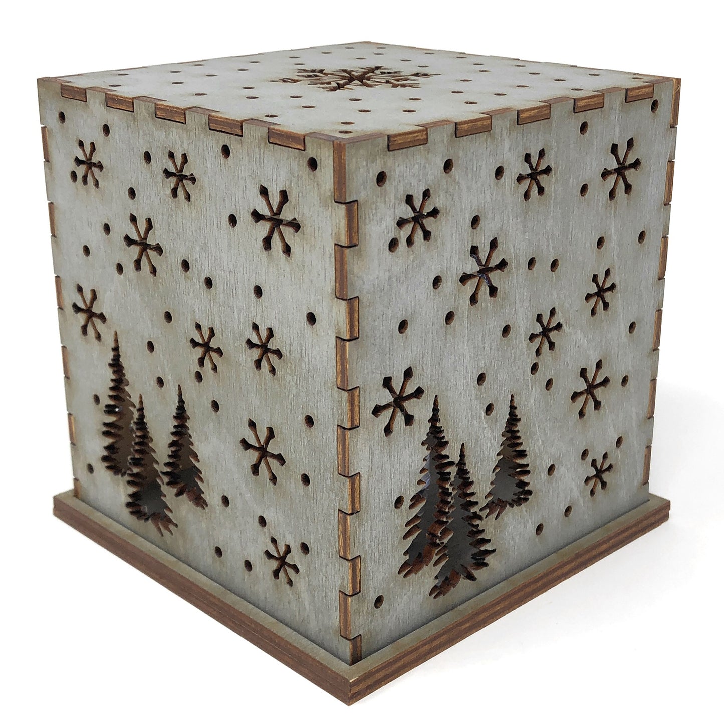 Doles Orchard Snowflakes 4.5-inch Laser-Cut Luminary with LED Tealight, Blue