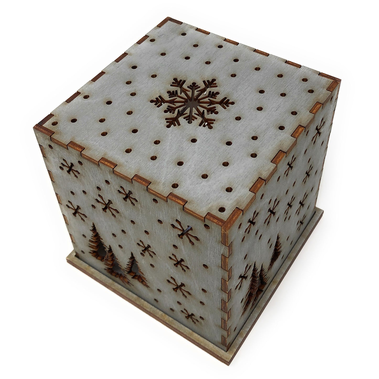 Doles Orchard Snowflakes 4.5-inch Laser-Cut Luminary with LED Tealight, Blue