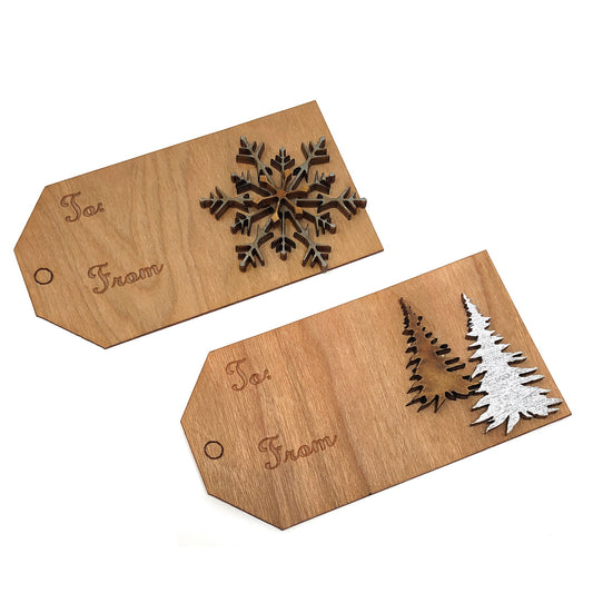Doles Orchard Laser-Cut Wooden Gift Tags, Set of 2