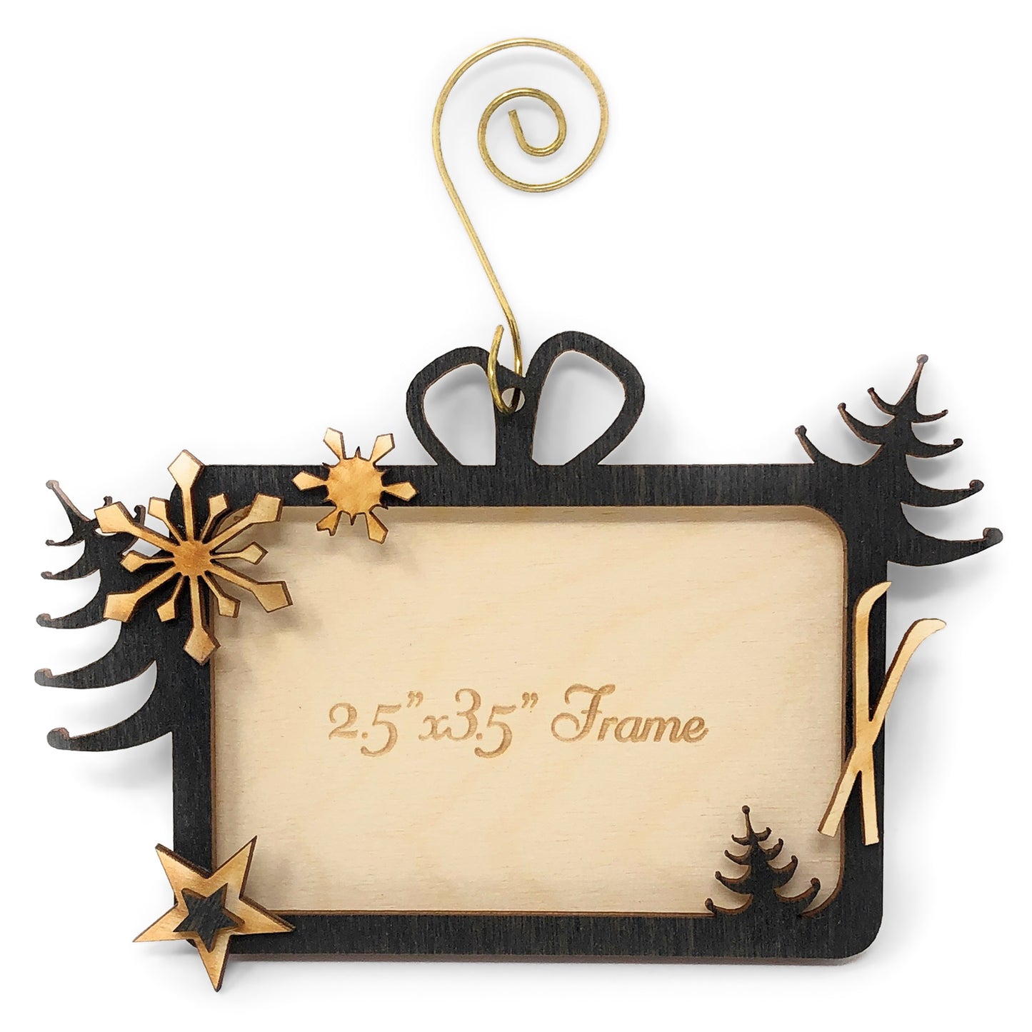Doles Orchard Laser-Cut Wood Magnetic Photo Ornament, Winter