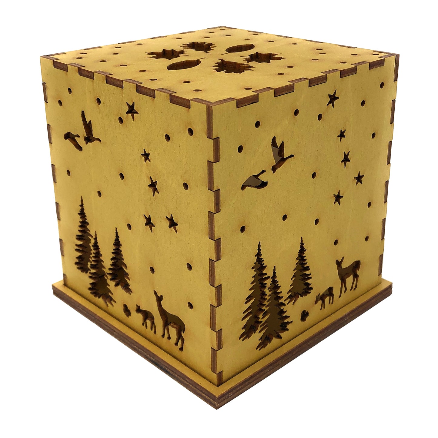 Doles Orchard Woodlands 4.5-inch Laser-Cut Luminary with LED Tealight, Blue