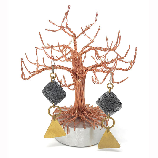 Drawn Metal Studios Jewelry Tree Wire Sculpture, Copper