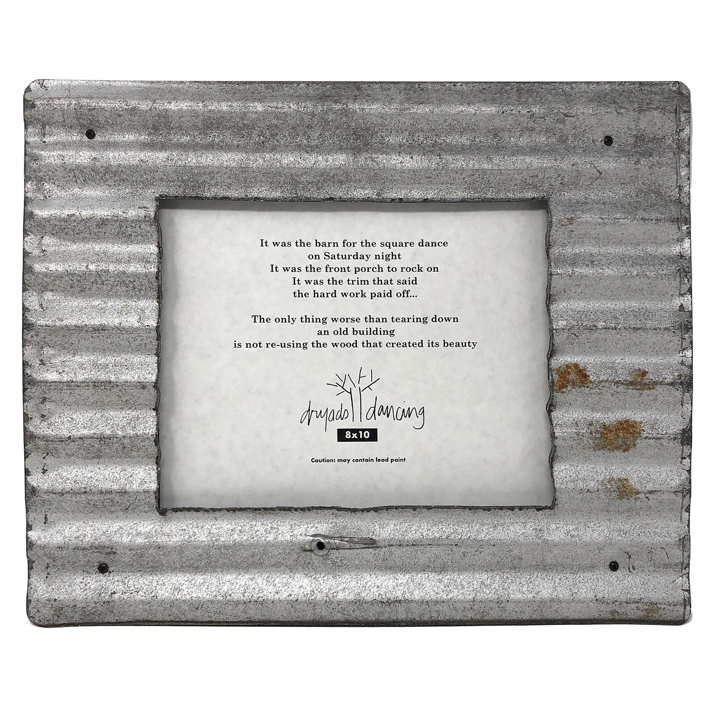 Dryads Dancing Reclaimed Corrugated Roof Tin Photo Frame